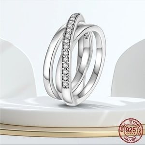 Silver 925 stackable infinity ring size 8.